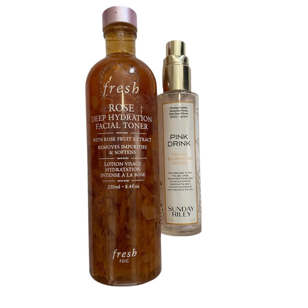 Fresh Rose Toner, Pink Drink Essence, Toner, Facial Spray, Skincare Bundle
